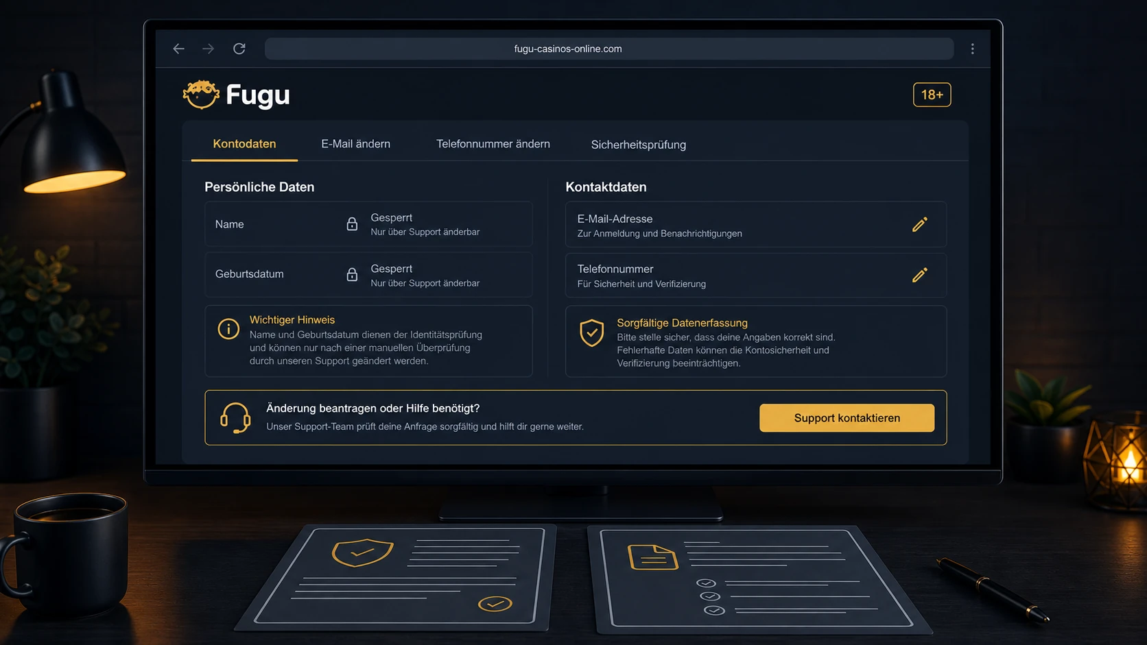 Persönliche Daten nachträglich ändern
